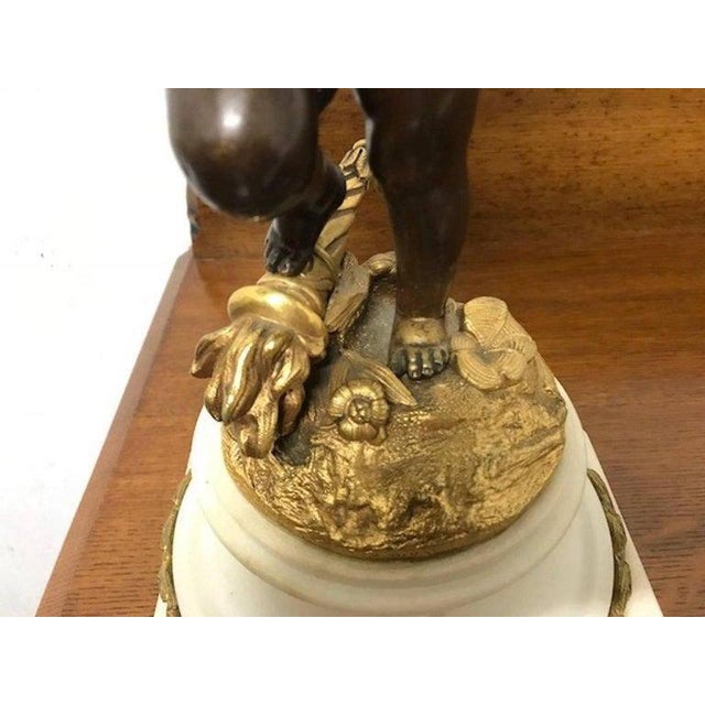 19th Century French Cast Bronze Putti Candelabras, Set of 2 For Sale - Image 5 of 9