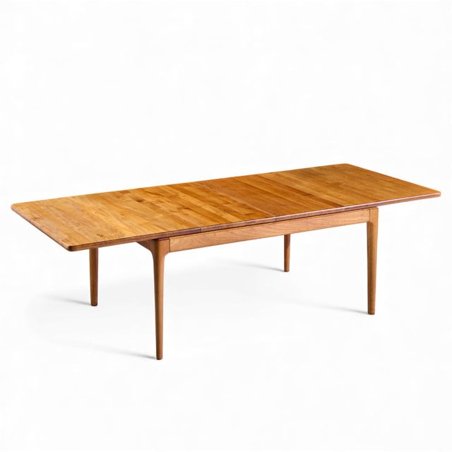 Glostrup Møbelfabrik Mid Century Danish Teak Hidden Leaf Dining Table With 2 Leaves For Sale - Image 13 of 14
