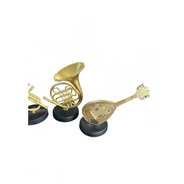 Traditional 1990s Vintage Cast Metal Musical Instrument Place Card Holders - Set of 4 For Sale - Image 3 of 7