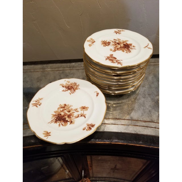 Brown and White Porcelain Dessert Set For Sale In San Antonio - Image 6 of 6