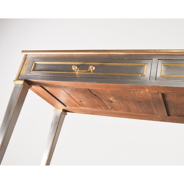 John Vesey Style Steel and Bronze Neoclassical Desk or Console For Sale - Image 15 of 17