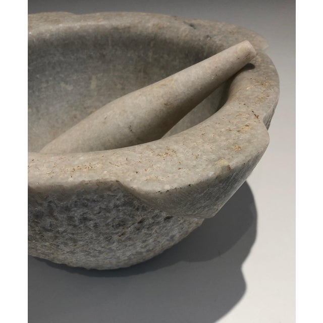 Carrara Marble Mortars and Their Pestles, French Work, 18th Century A