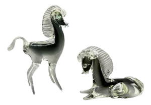 Murano Murano Glass Horses, 1950s, Set of 2
