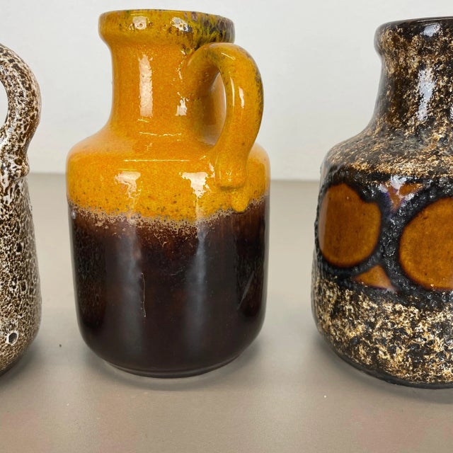 Vintage Pottery Fat Lava Multicolor Vases from Scheurich, Germany, Set of 5 For Sale - Image 14 of 18