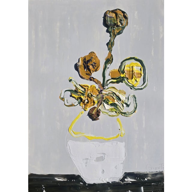 Paper Homage to Van Gogh — Contemporary Still Life With Sunflowers | Abstract Figurative For Sale - Image 7 of 10