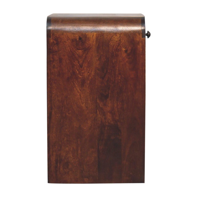 Not Yet Made - Made To Order Chestnut-Finish Mango Wood 1-Drawer Open-Shelf Nightstand For Sale - Image 5 of 8