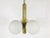 Mid-Century Modern 3-Arm Opaline Glass and Brass Pendant Lamp by Kaiser.
