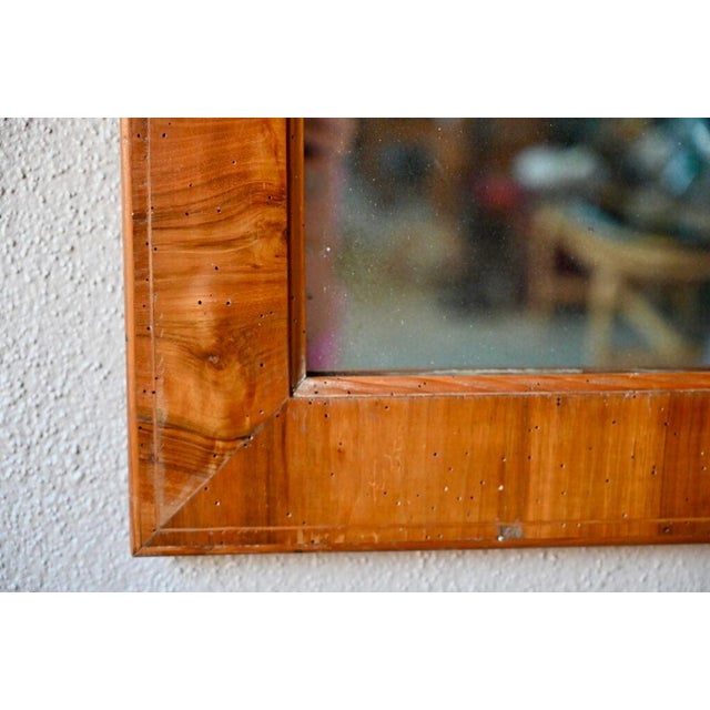 Antique French Louis Philippe Style Walnut Wall Mirror For Sale - Image 5 of 8