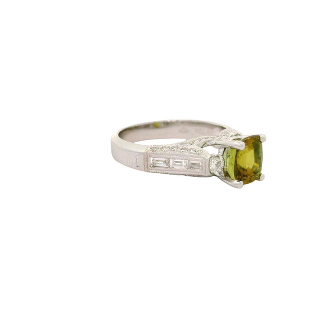 2.07 Carat Alexandrite Diamond 18k White Gold Ring, Gia Certified, Size 6.5 For Sale - Image 4 of 7