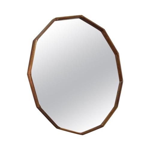 Wood Large Mid-Century Modern Wooden Mirror, Italy, 1960s For Sale - Image 7 of 7