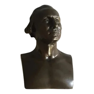 Antique 19th Century French Bronze Bust of President George Washington after Houdon signed Achille Collas
