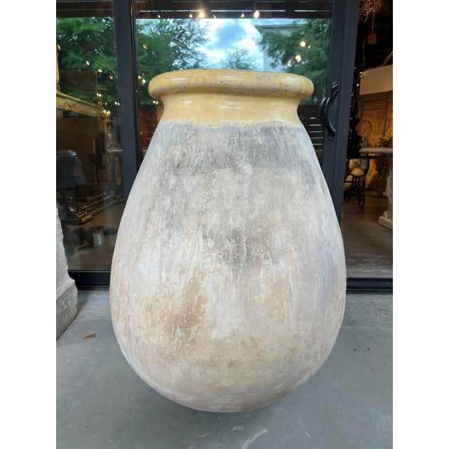 Beige Large Circa 1900 French Antique Teardrop Biot Jar With Yellow Glaze For Sale - Image 8 of 15