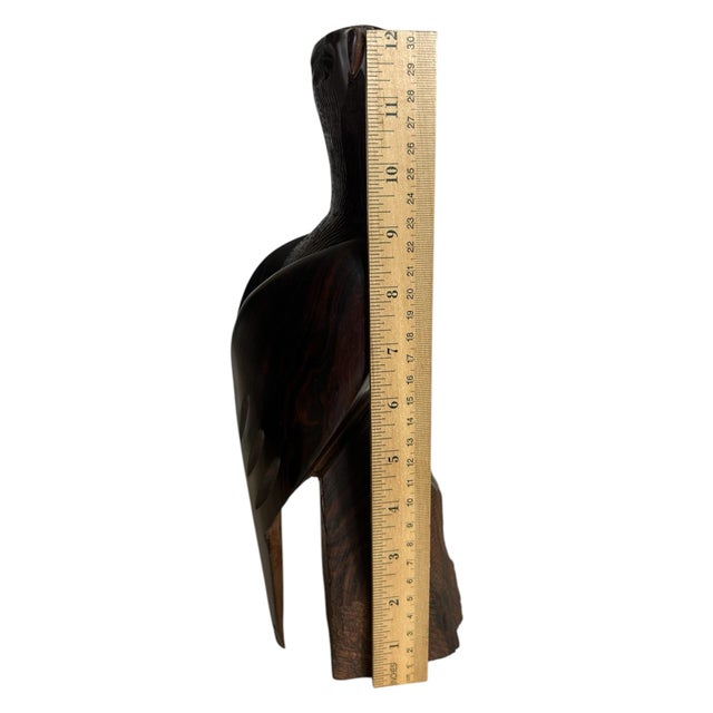 Wood Vintage 1960’s Ironwood Hand Carved Eagle Bird Folk Art For Sale - Image 7 of 11