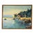 Large French Vintage Mediterranean Coastal Seascape Oil Painting on Canvas, Wood Framed For Sale