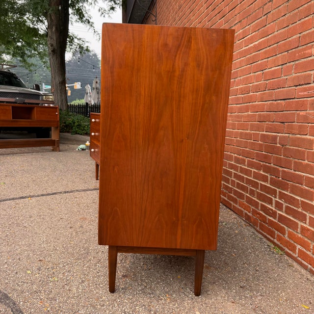 Mid-Century Modern Mid 20th Century Kipp Stewart for Drexel “Declaration” Walnut Mid Century Modern Highboy Dresser For Sale - Image 3 of 12