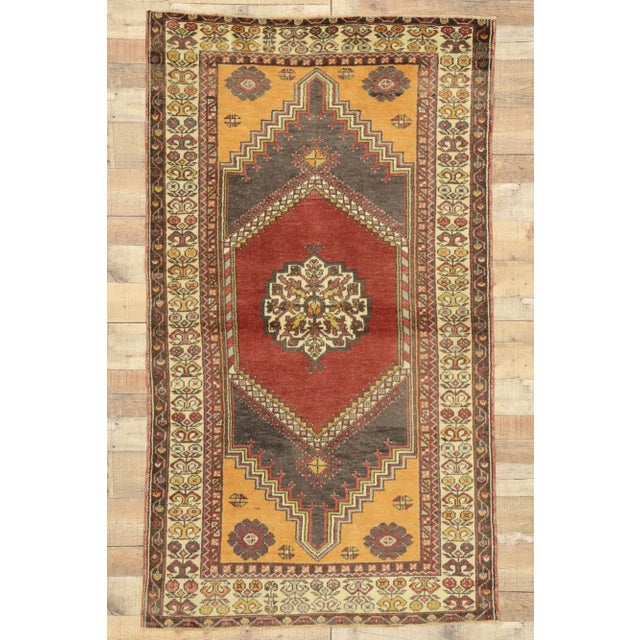Red Vintage Turkish Oushak Rug - 04'00 X 06'10 For Sale - Image 8 of 8