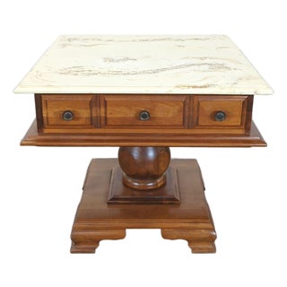 Vintage Marble Top End Table For Sale
