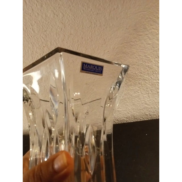 1980s Marquis by Waterford Rainfall Flared Crystal Vase Made in Germany For Sale In Dallas - Image 6 of 6