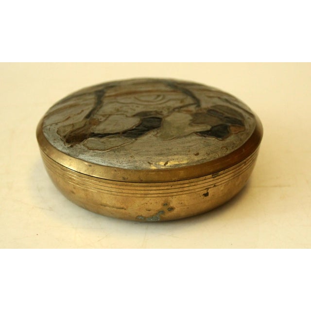 1970s 1970s Vintage - Cloisonne and Brass Jewelry Box For Sale - Image 5 of 6