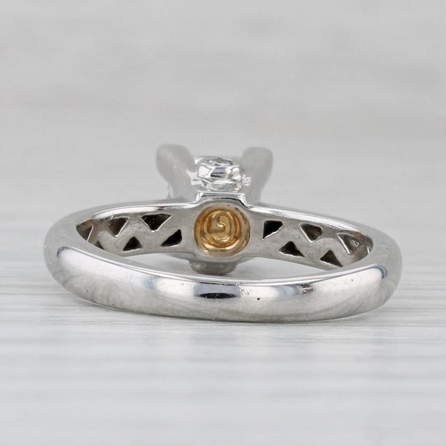 Metal 1.04ct Princess Diamond Engagement Ring 18k Gold Platinum Size 5.5-5.75 For Sale - Image 7 of 8