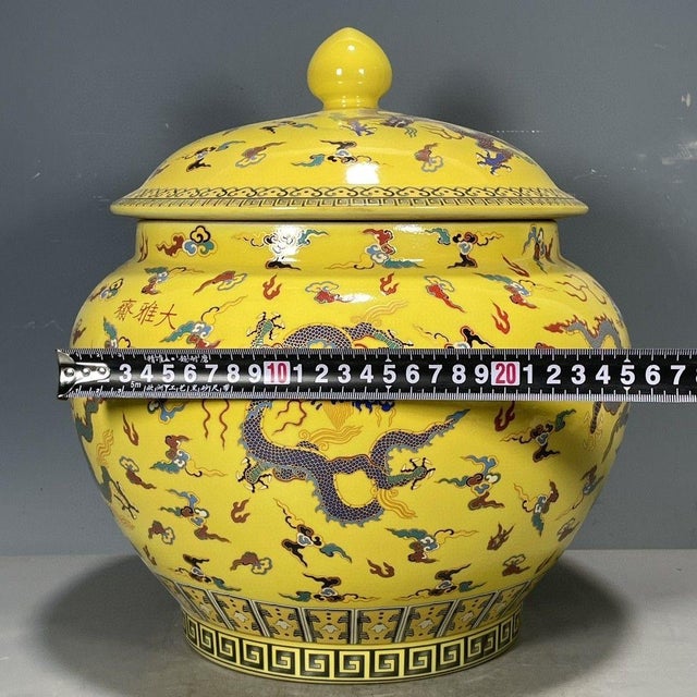 1970s Famille Rose Porcelain Lidded Dragon Ginger Jar For Sale - Image 5 of 9