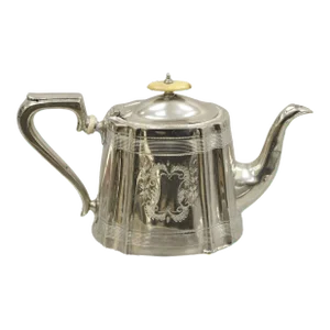 Antique Victorian Silver Plated Etched Coffee Pot Tea Pot