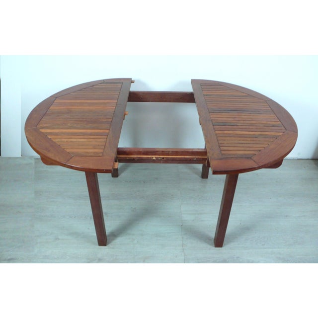 1980s Round Extendable Dining Table in Wood, 1980s For Sale - Image 5 of 8