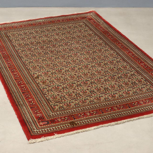 Red Middle Eastern Kum Rug in Wool For Sale - Image 8 of 8