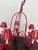 Jean Royère 1950s Jean Royère-Inspired Crimson 5-Light Chandelier For Sale - Image 4 of 8