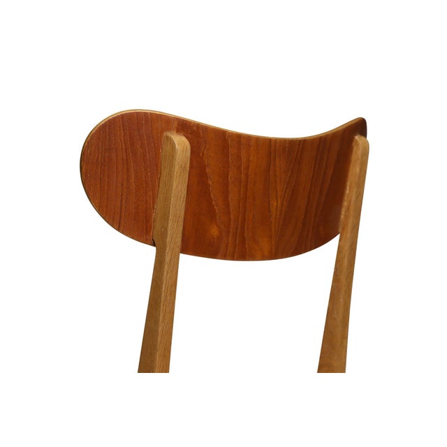Set of Eight Restored Danish Modern Oak & Teak Dining Chairs, Circa 1960 For Sale - Image 9 of 12