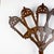 Rare unusual antique folding photo frame stand in carved wood, featuring five fan-shaped frames with delicate Gothic...