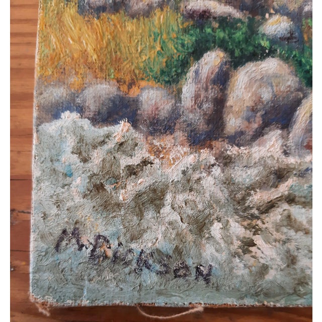 Original unframed signed painting. Landscape from the West. Small canvas but visually appealing. Signed bottom corner and...