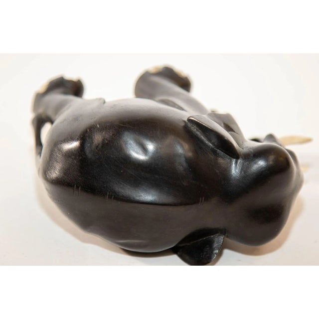 Anglo Indian Elephant Ebony Wood Hand Carved Sculpture For Sale - Image 12 of 13