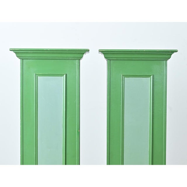 Early 20th Century Pair of French Narrow Painted Paneled Pedestals For Sale - Image 4 of 11