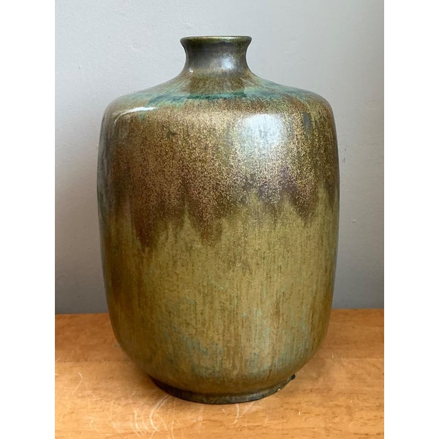 Ceramic Vintage Handcrafted Studio Pottery Vase For Sale - Image 7 of 11