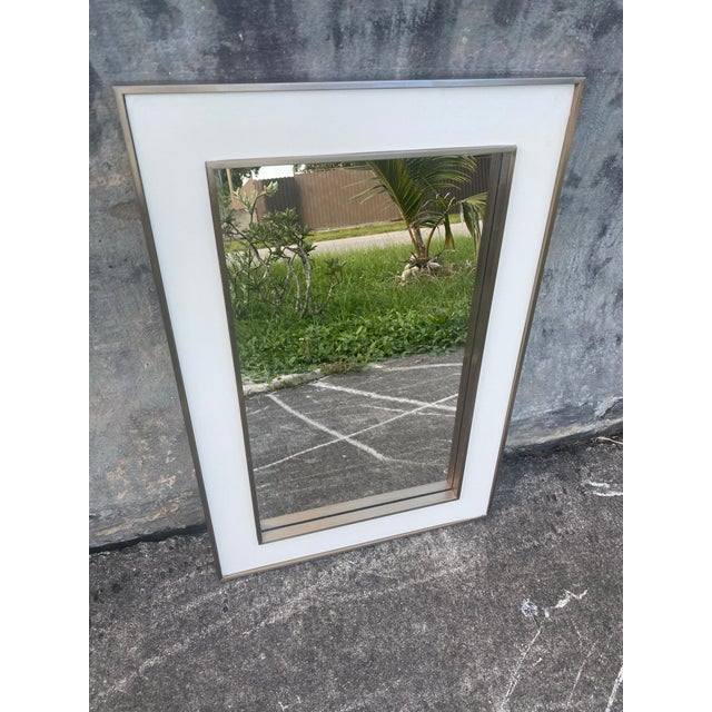 1970s Lacquered Wood and Brass Mirror 16 by 24” For Sale In Miami - Image 6 of 8