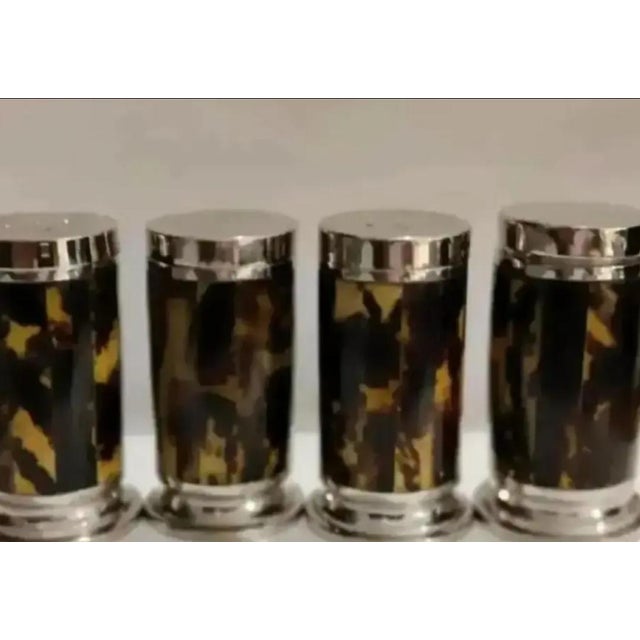 Lauren Ralph Lauren Late 20th Century Lauren Ralph Lauren Wentworth Faux Tortoise Salt and Pepper Shakers- 4 Pieces For Sale - Image 4 of 7