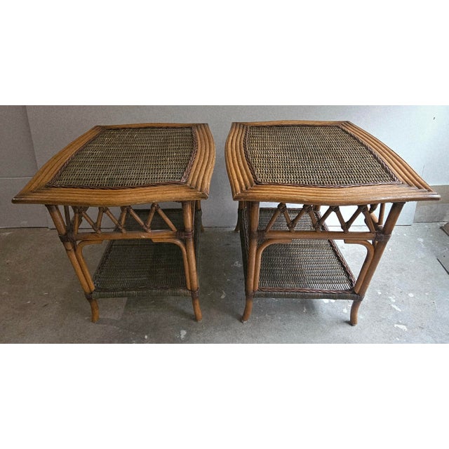 Bohemian 1950 Handmade Bentwood Bamboo, Reed & Cane set of Spanish style Mid-Century craftsmanship. Two EXCELLENT side...