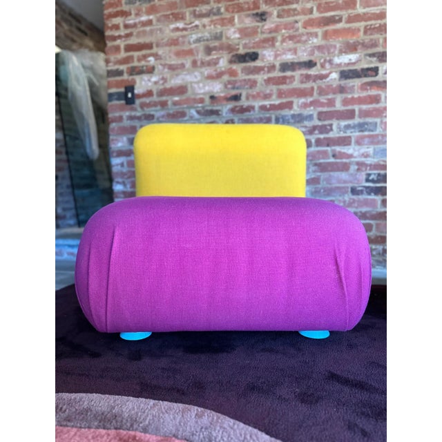 Purple 1980s Memphis Style Slipper Chairs by Milo Baughman for Thayer Coggin Prisma Collection, a Pair For Sale - Image 8 of 12