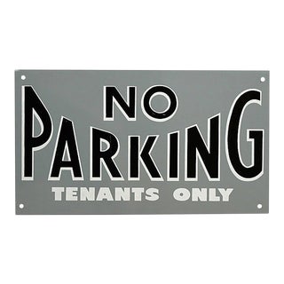 Vintage Metal No Parking Tenants Only Sign For Sale