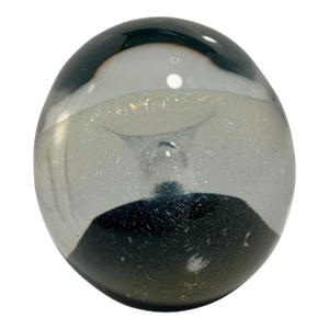 1980s Robert Eickholt Paperweight Art Glass Iridescent "Veil" Egg Water Fountain Spray