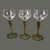 Mid 20th Century Vintage Four Venetian Hand Blown Twisted Olive Green Glass Stem Liquor Glasses For Sale - Image 5 of 9