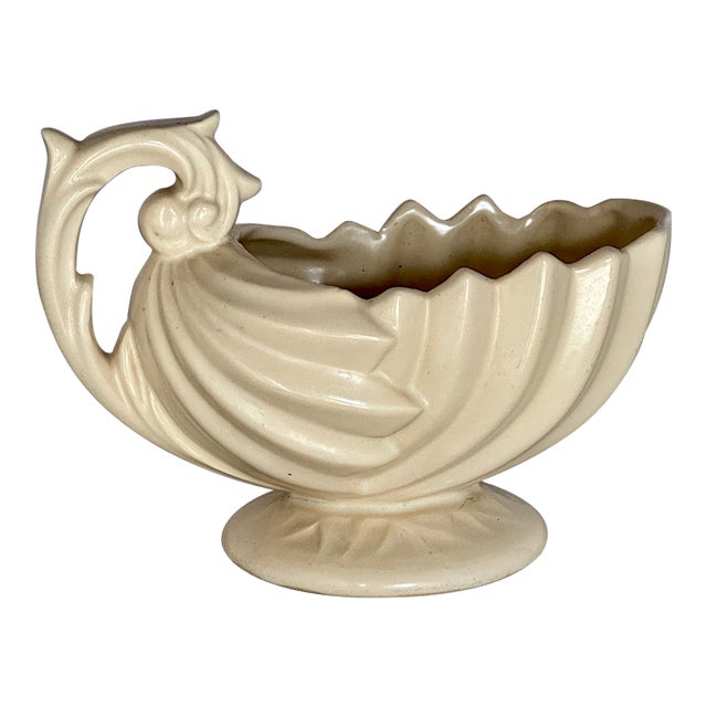 Vintage McCoy Cream Planter With Acanthus Details For Sale