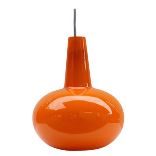 1960's Holmgaard Orange Glass Pendant For Sale
