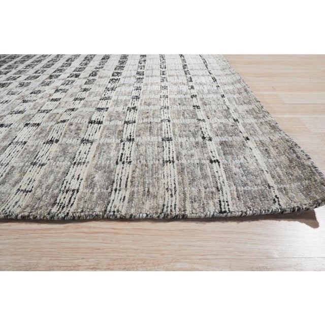 Contemporary 6x9 Nadia Ava Gray Traditional Geometric Handmade Wool Carpet Rug For Sale - Image 3 of 9