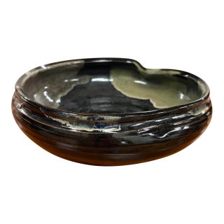 Signed Vintage Japanese Tamba Tachikui Ware Studio Pottery Bowl For Sale