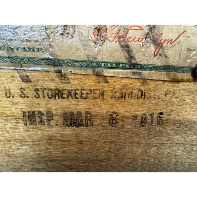 Antique 1916 Golden Wedding Whiskey Crate Jos S Finch Pittsburgh Bottled in Bond Pre-Prohibition For Sale - Image 12 of 12
