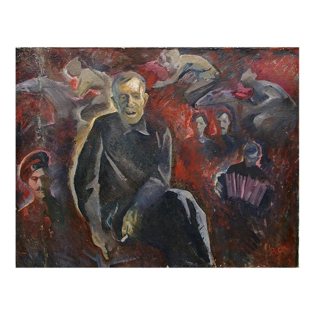 Original Oil Painting: "Story", Ukrainian Soviet Art, Smirnov, 1978 85-110 For Sale