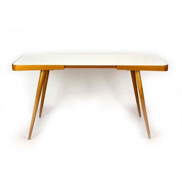 Mid-Century Modern Mid-Century Modern Coffee Table with White Glass Top from Cesky Nabytek, 1960s For Sale - Image 3 of 17