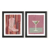 Ole Girl Pearl and Beatrice by Willa Heart in Brimfield Black Frame, Set of 2 Mini Art Prints For Sale